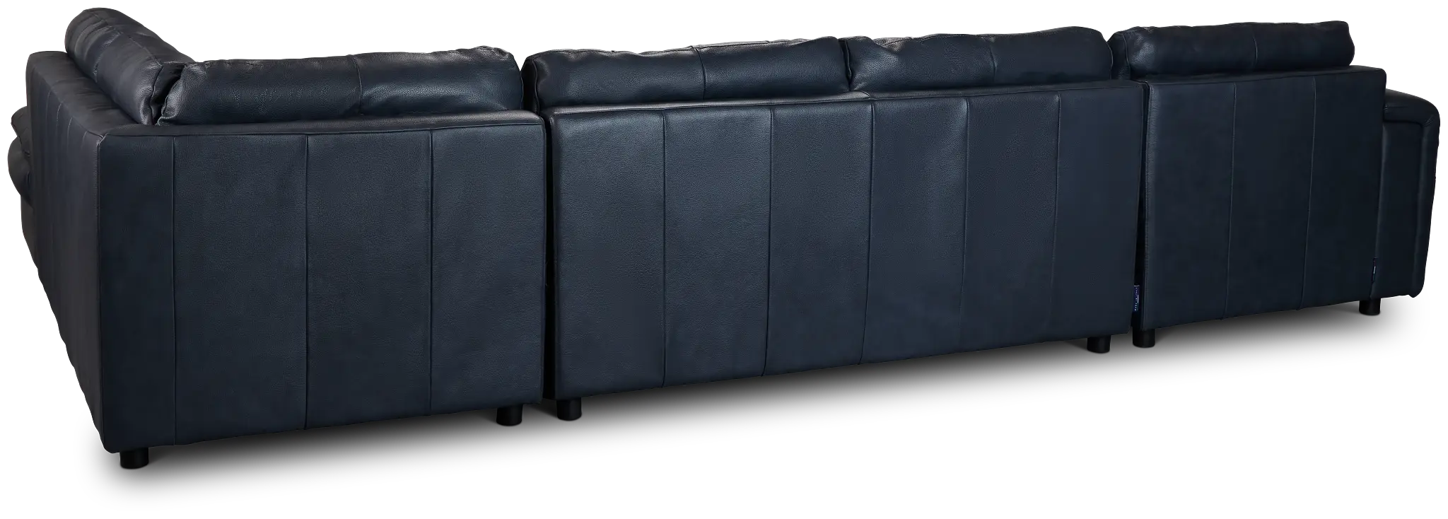 Rowan Navy Leather U-shaped Sectional W/ Right Bumper Rowan Navy Leather U-shaped Sectional W/ Right Bumper