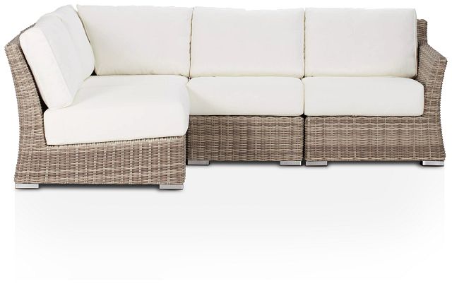 Raleigh White Right 4-piece Modular Sectional