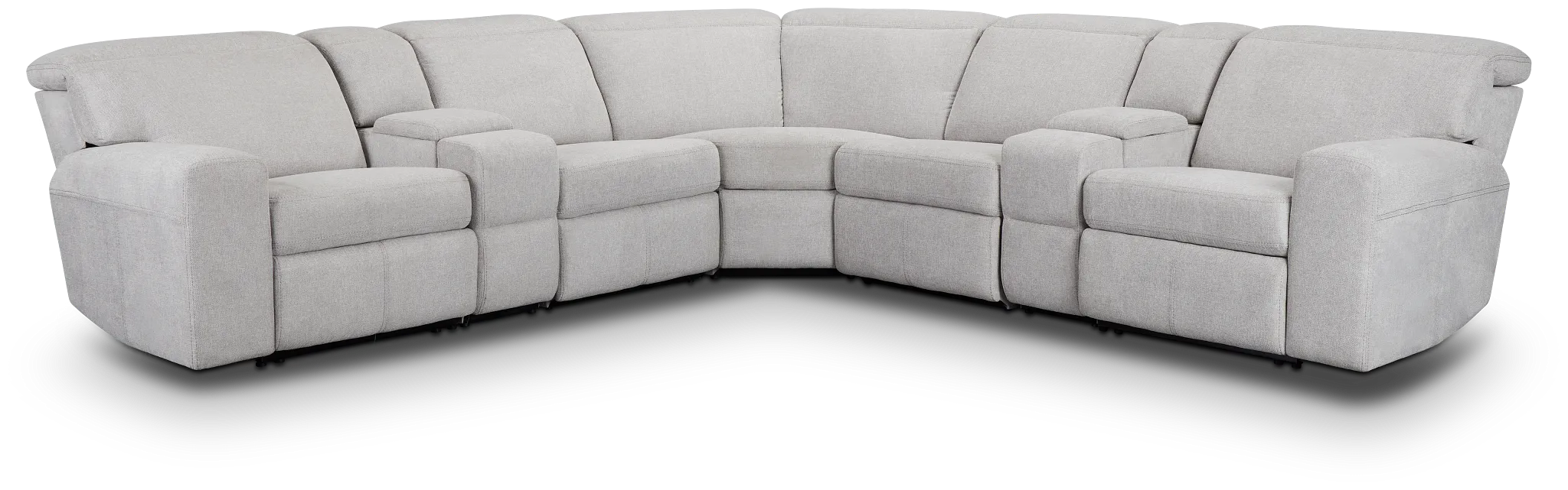 Callum Light Gray Fabric Large Dual Manually Reclining Two-arm Sectional