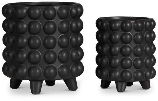Cappi Black Set Of 2 Planter