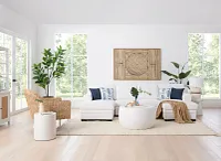 Everly White Fabric Double Chaise Sleeper Storage Sectional