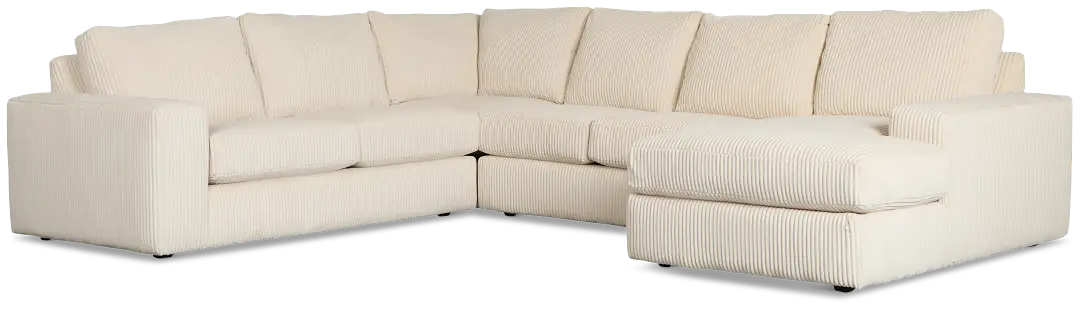 Charlie Ivory Fabric Medium Right Chaise Sectional Charlie Ivory Fabric Medium Right Chaise Sectional
