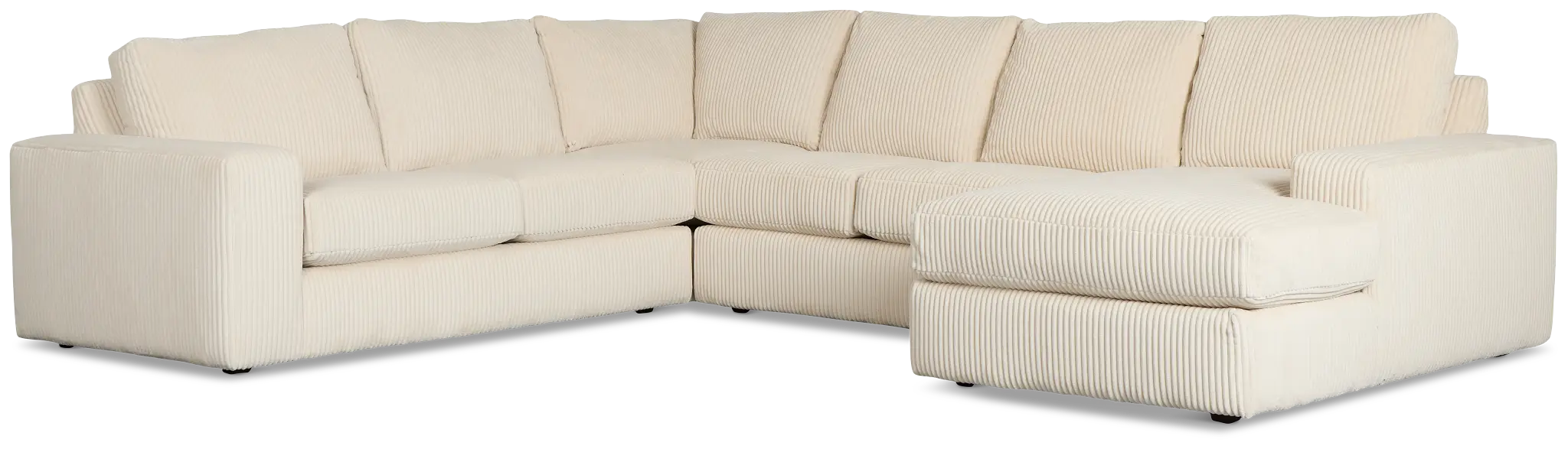 Charlie Ivory Fabric Medium Right Chaise Sectional Charlie Ivory Fabric Medium Right Chaise Sectional