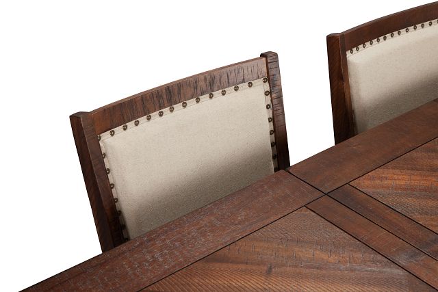 Joplin Dark Tone Extension High Table, 4 Barstools & High Bench