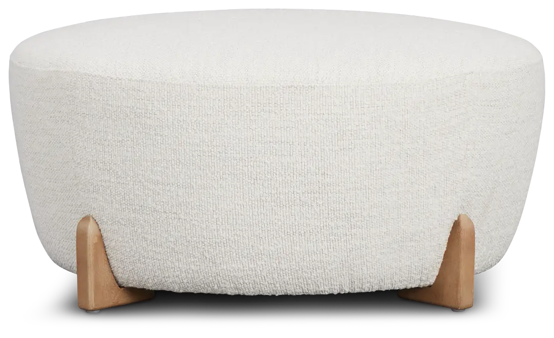 Lilah White Round Accent Ottoman Lilah White Round Accent Ottoman