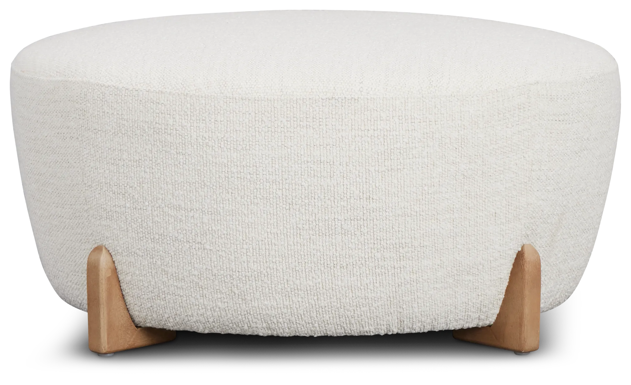 Lilah White Round Accent Ottoman