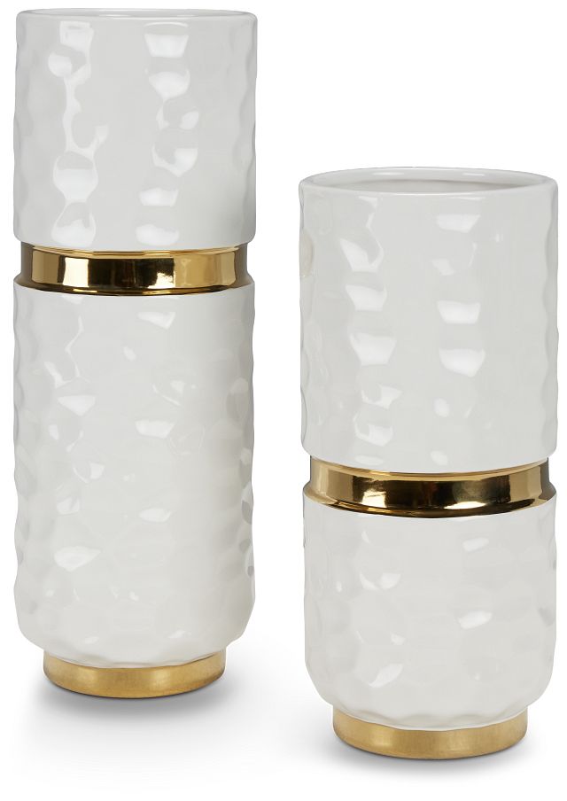 Celine White Short Vase