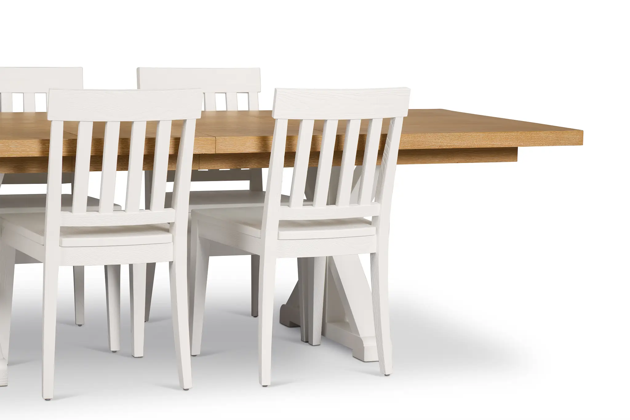 Nantucket Two-tone Rect Table & 4 White Wood Chairs Nantucket Two-tone Rect Table & 4 White Wood Chairs