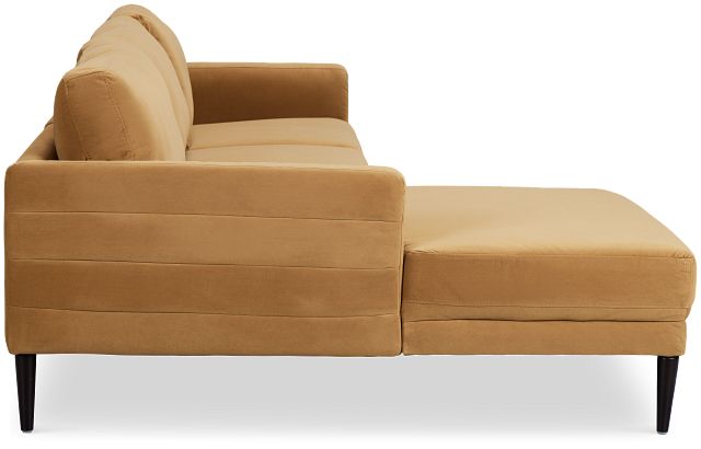 Nala Light Brown Velvet Left Chaise Sectional