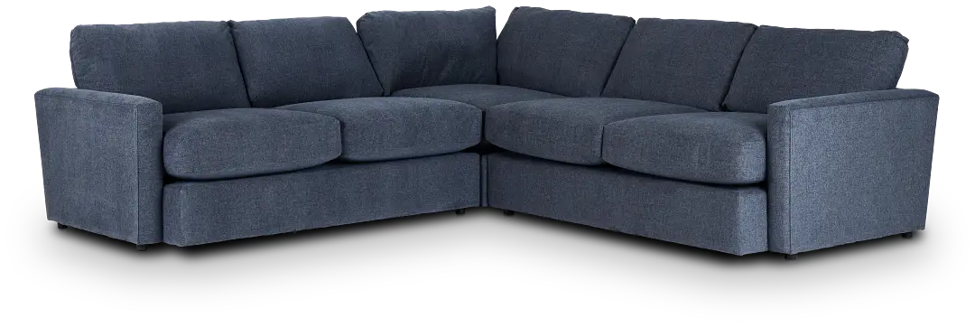 Noah Blue Fabric Small Two-arm Sectional Noah Blue Fabric Small Two-arm Sectional