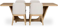 Lyndie Light Tone Rect Table & 4 Upholstered Chairs