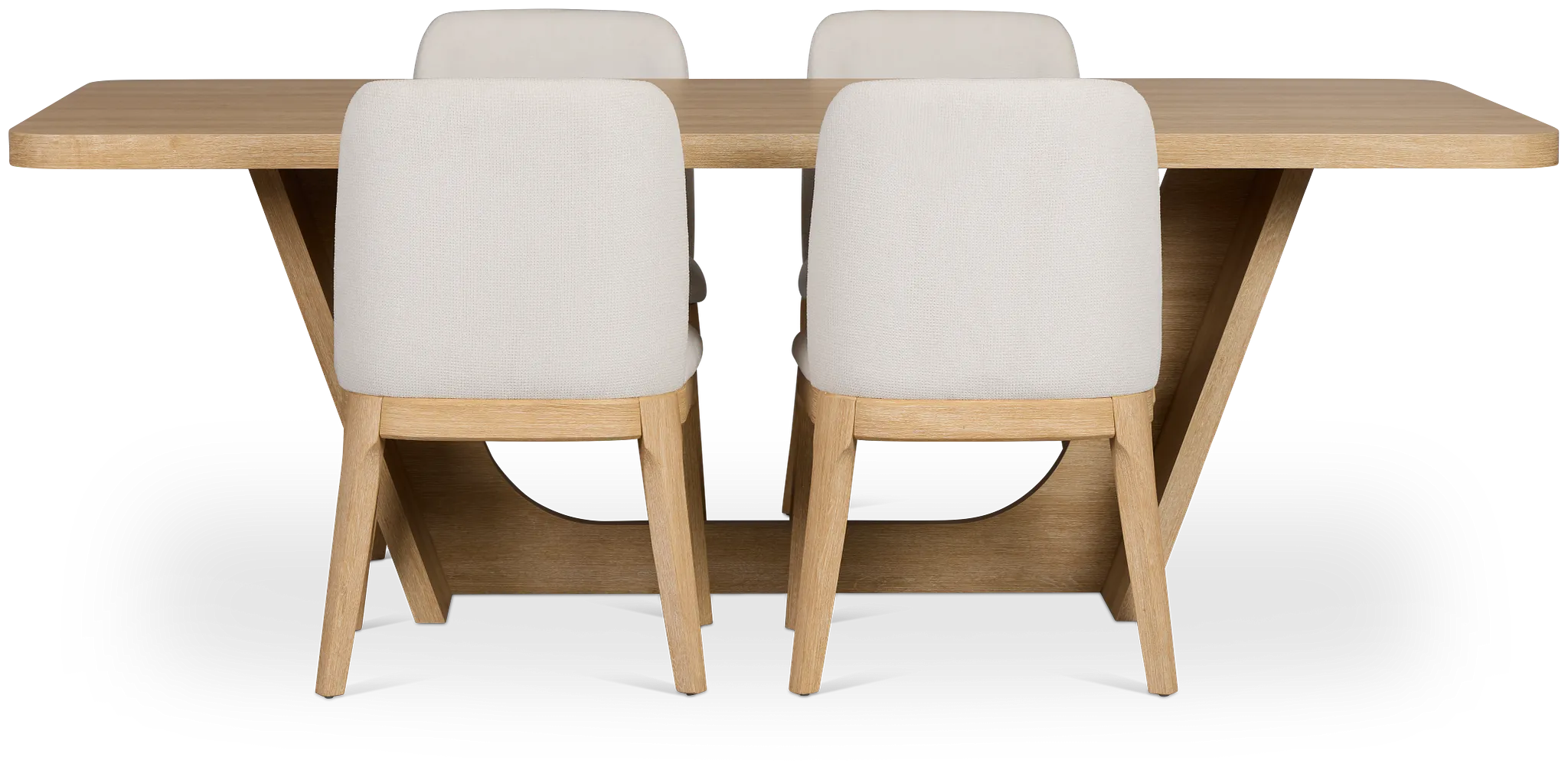 Lyndie Light Tone Rect Table & 4 Upholstered Chairs