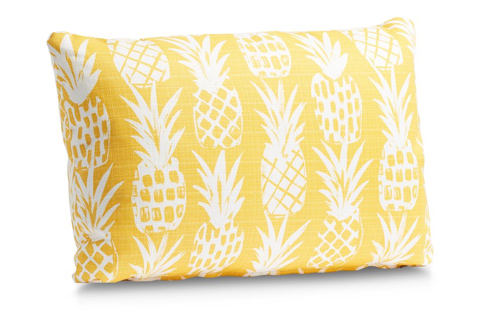 Pineapple Yellow Lumbar Indoor/outdoor Accent Pillow
