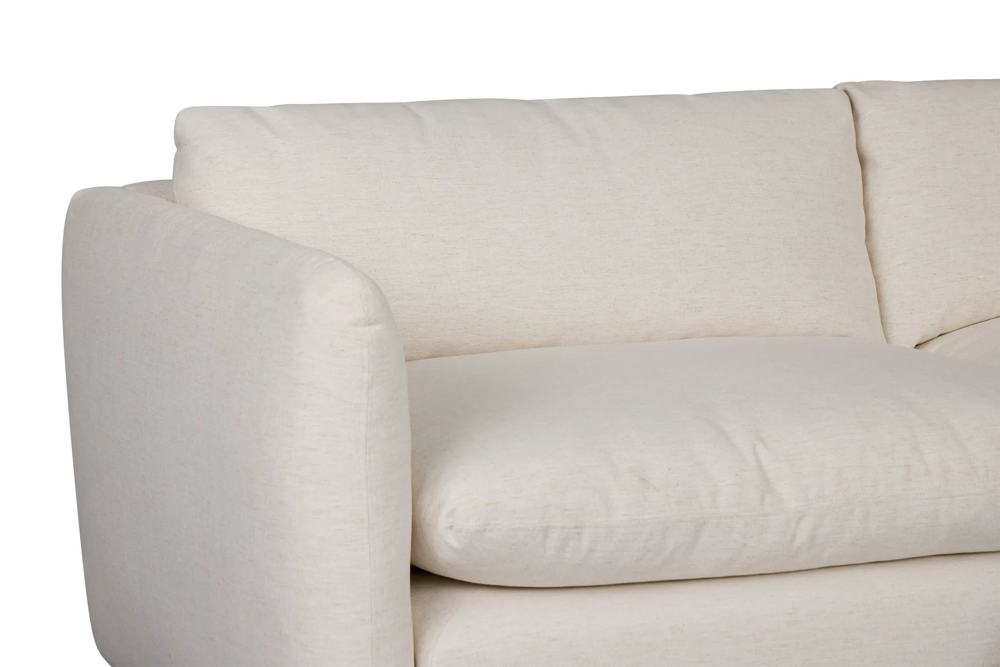 Serena White Fabric 2-piece Modular Sofa
