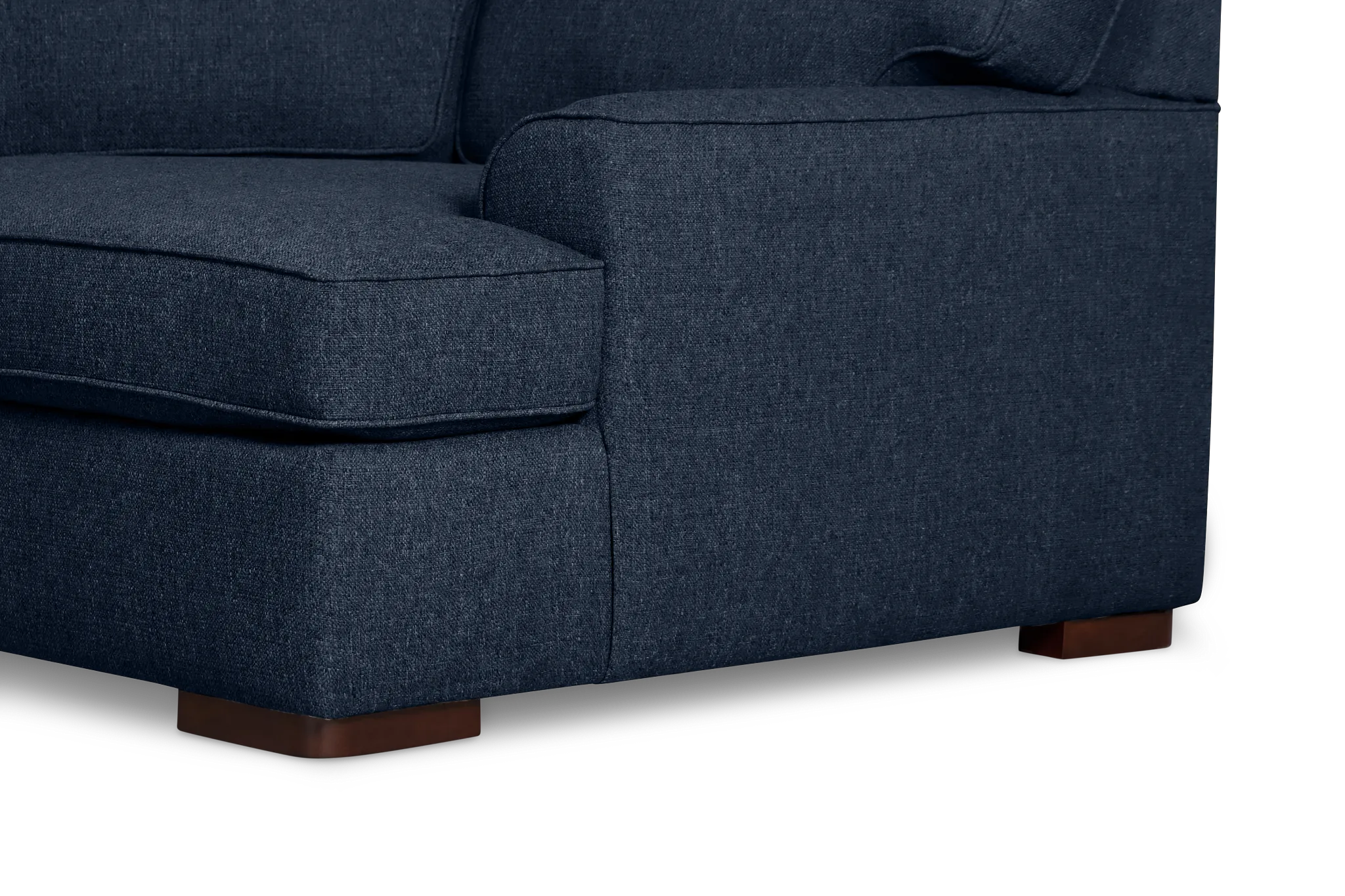 Sinclair Dark Blue Fabric Large Right Cuddler Sectional