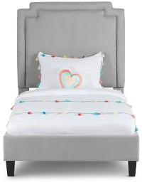 Whitney Light Gray Uph Platform Bed