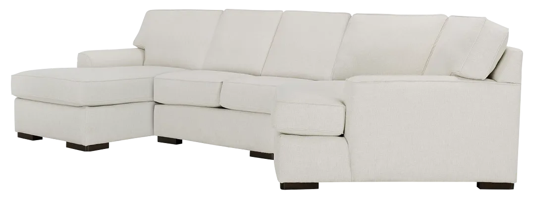 Austin White Fabric Left Chaise Cuddler Sectional