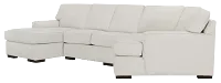 Austin White Fabric Left Chaise Cuddler Sectional