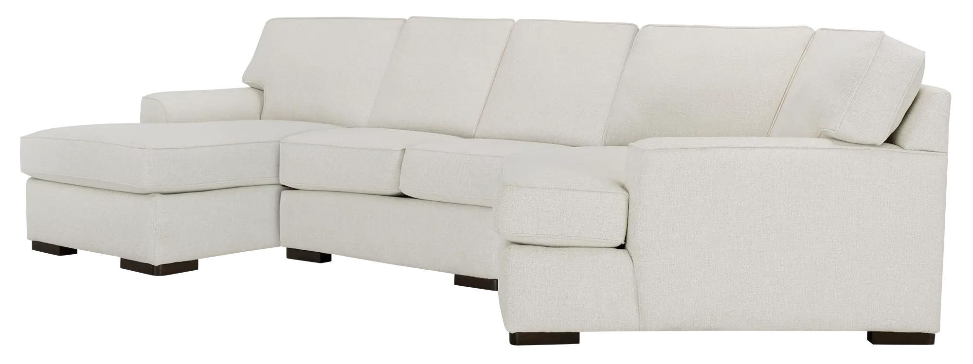 Austin White Fabric Left Chaise Cuddler Sectional