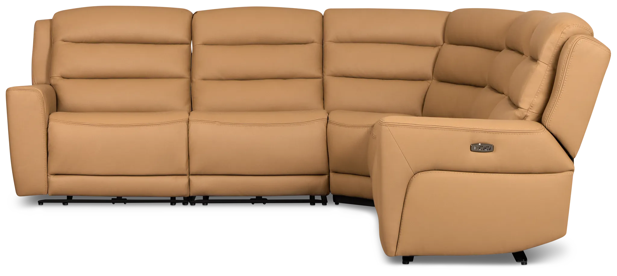 Wilder Brown Leather Small Triple Power Reclining Two-arm Sectional