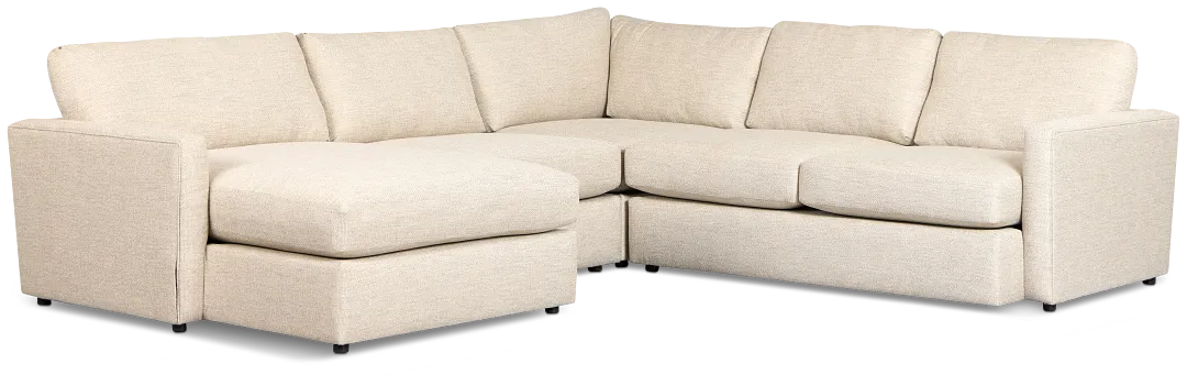 Maxwell Light Gray Fabric Medium Left Chaise Sectional