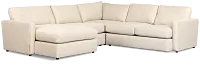 Maxwell Light Gray Fabric Medium Left Chaise Sectional