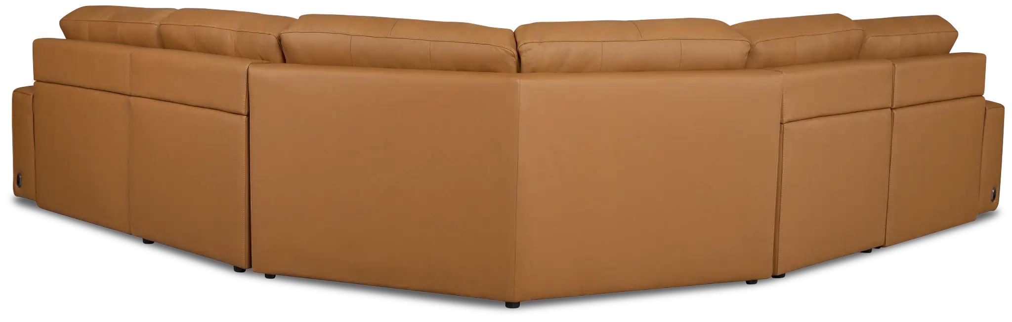 Rudy Brown Lthr/vinyl Small Two Arm Power Extension Chaise Sectional Rudy Brown Lthr/vinyl Small Two Arm Power Extension Chaise Sectional