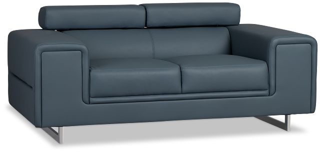 Drew Dark Blue Micro Loveseat