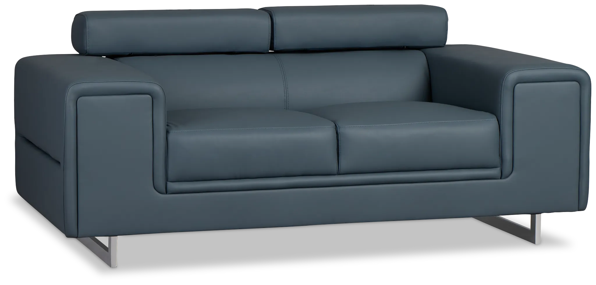 Drew Dark Blue Micro Loveseat