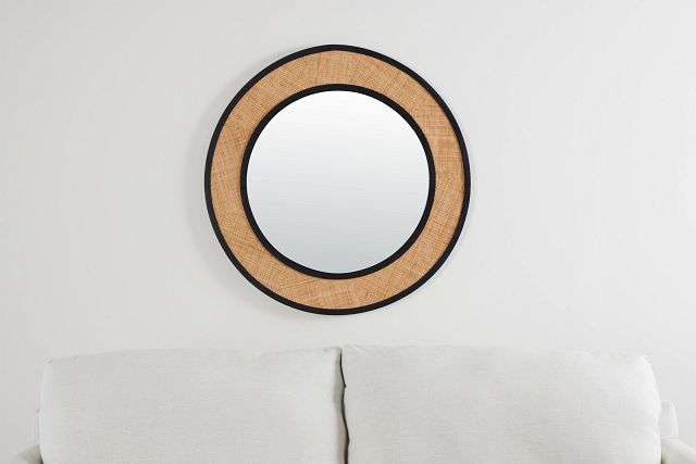 Cali Beige Rattan Mirror