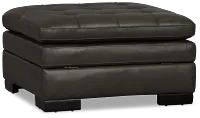 Braden Dark Gray Leather Storage Ottoman