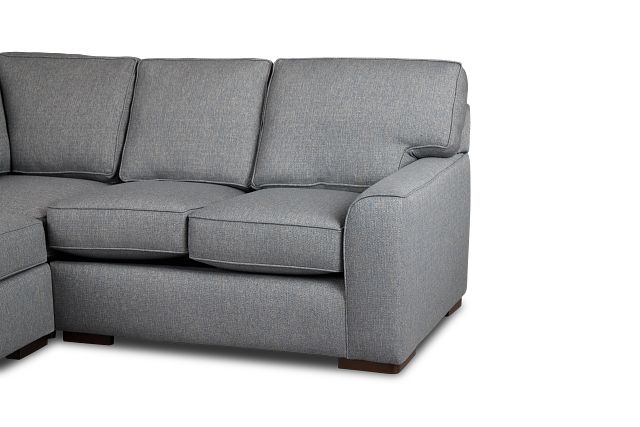 Austin Blue Fabric Small Left Bumper Sectional