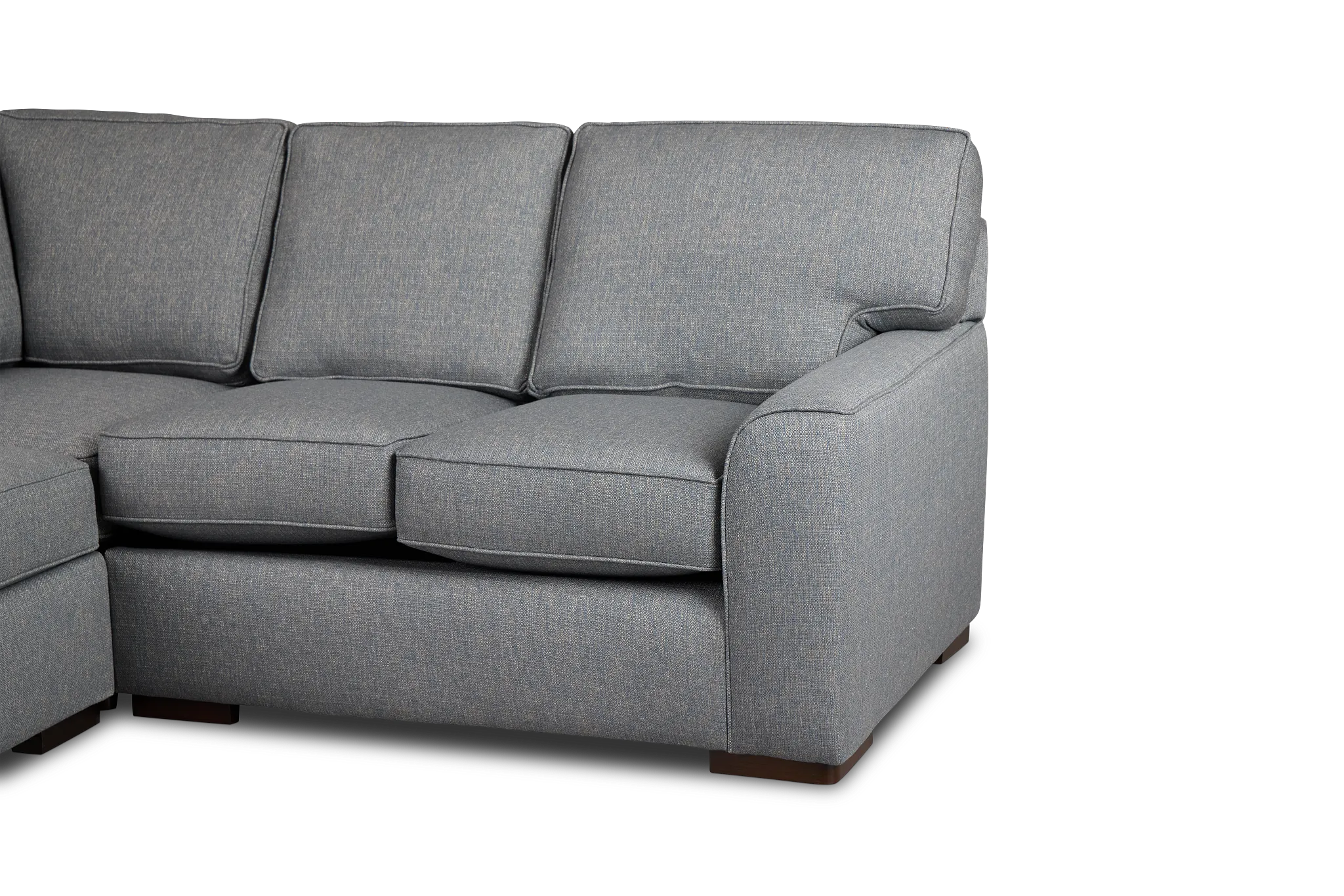 Austin Blue Fabric Small Left Bumper Sectional