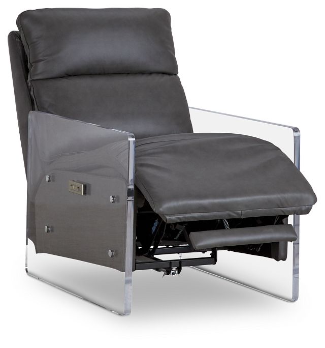 Jackie Gray Leather Power Recliner