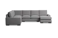 Edgewater Revenue Gray Medium Right Chaise Sectional