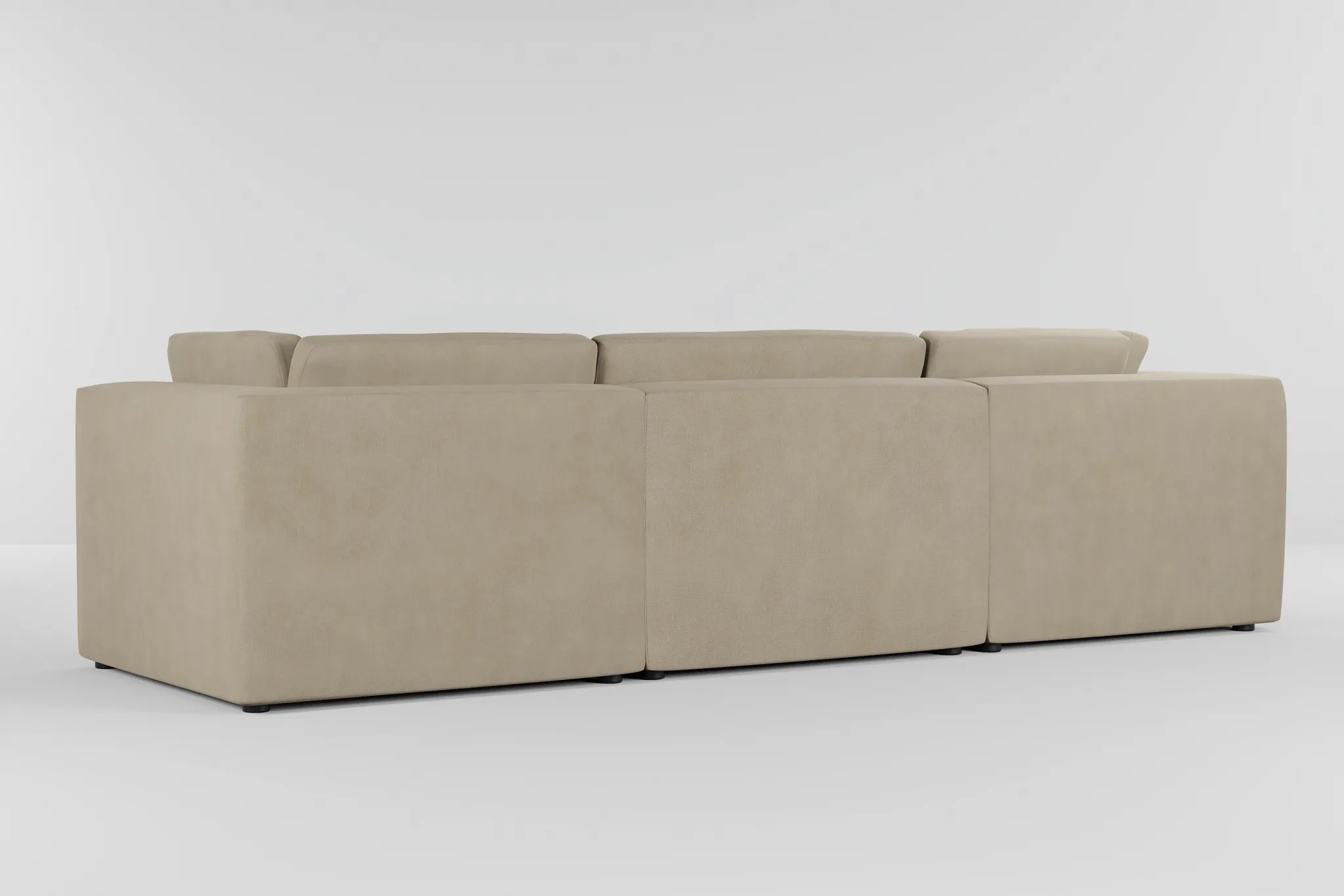 Destin Peyton Beige Fabric 4-piece Bumper Sectional