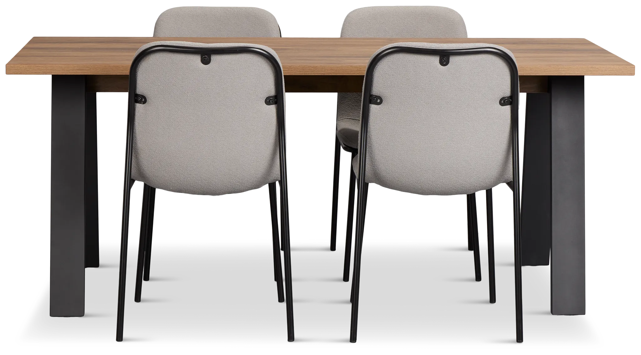 Trento Mid Tone 71" Rectangular Table & 4 Upholstered Chairs