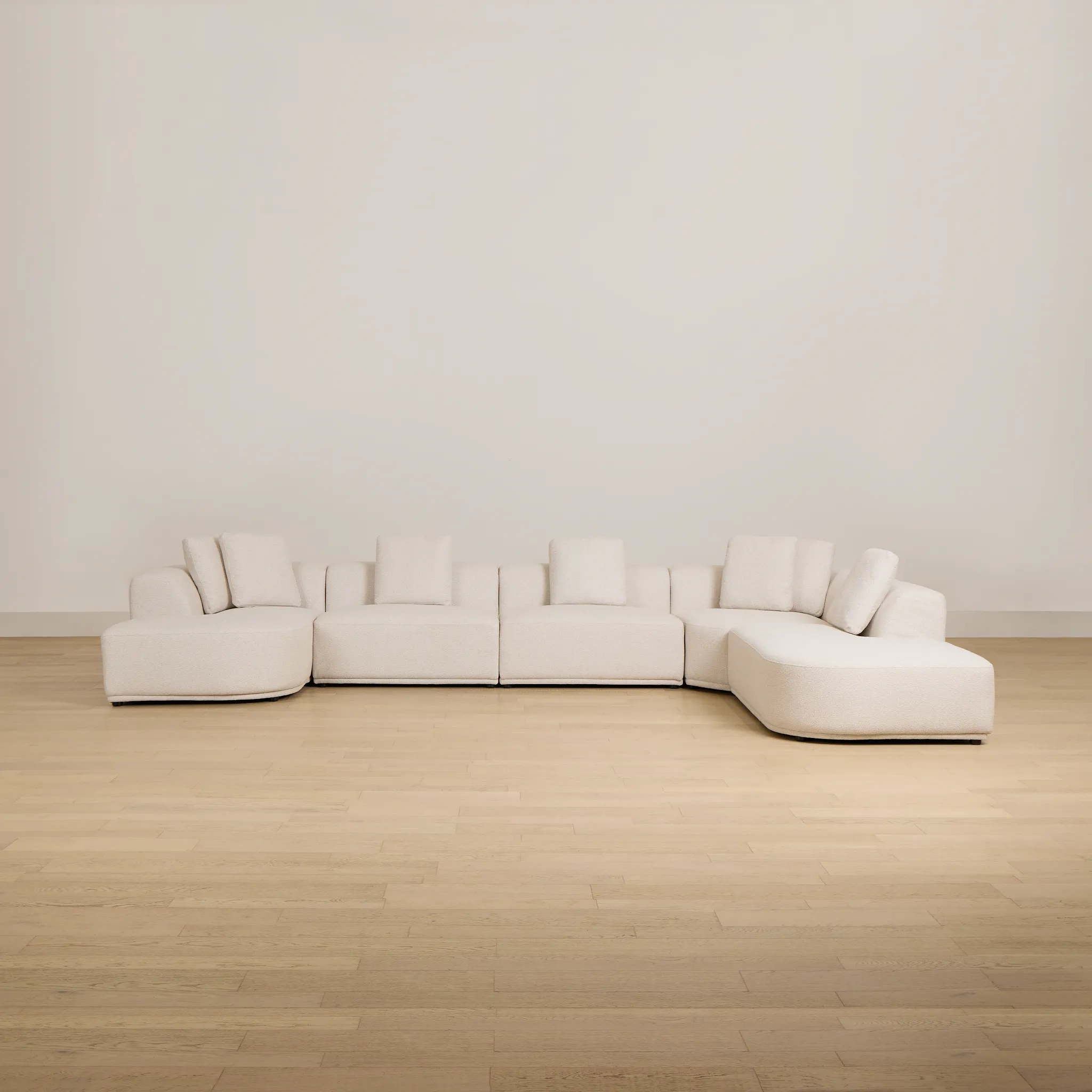 Catalina Beige Fabric Large Left Chaise Sectional