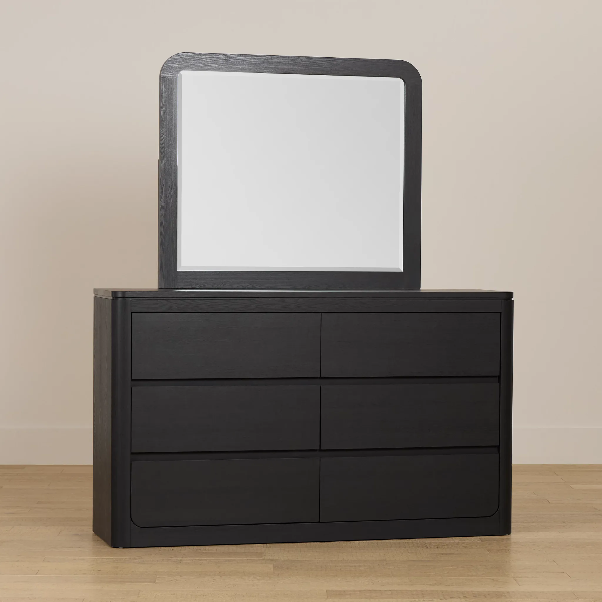 Emory Black Dresser & Mirror