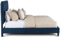 Whitney Dark Blue Uph Platform Bed