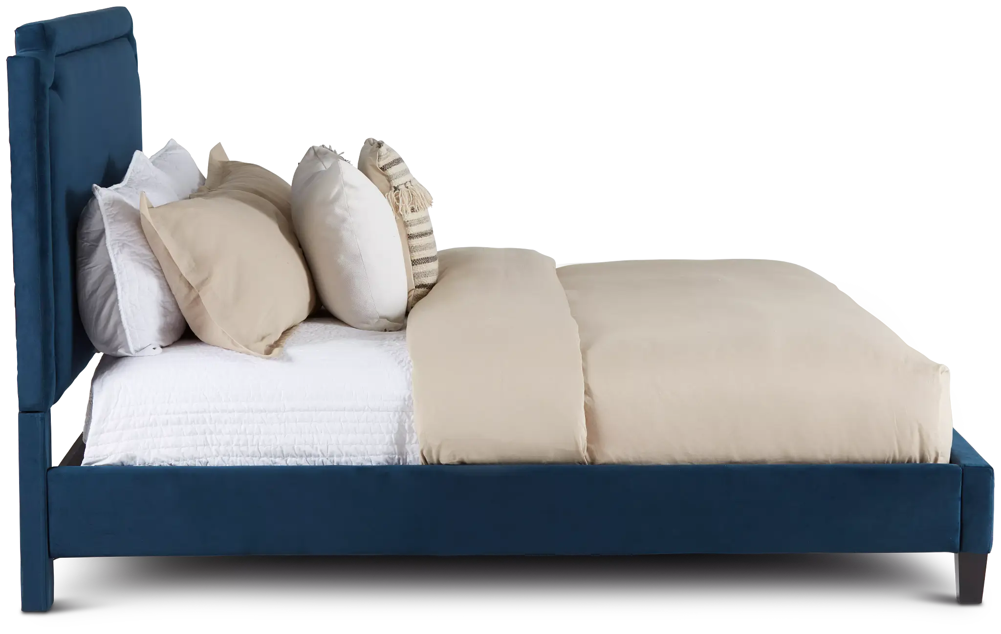 Whitney Dark Blue Uph Platform Bed Whitney Dark Blue Uph Platform Bed