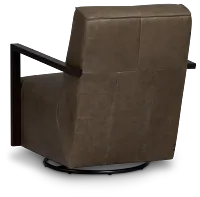 Lucas Dark Gray Leather Swivel Rocker Glider