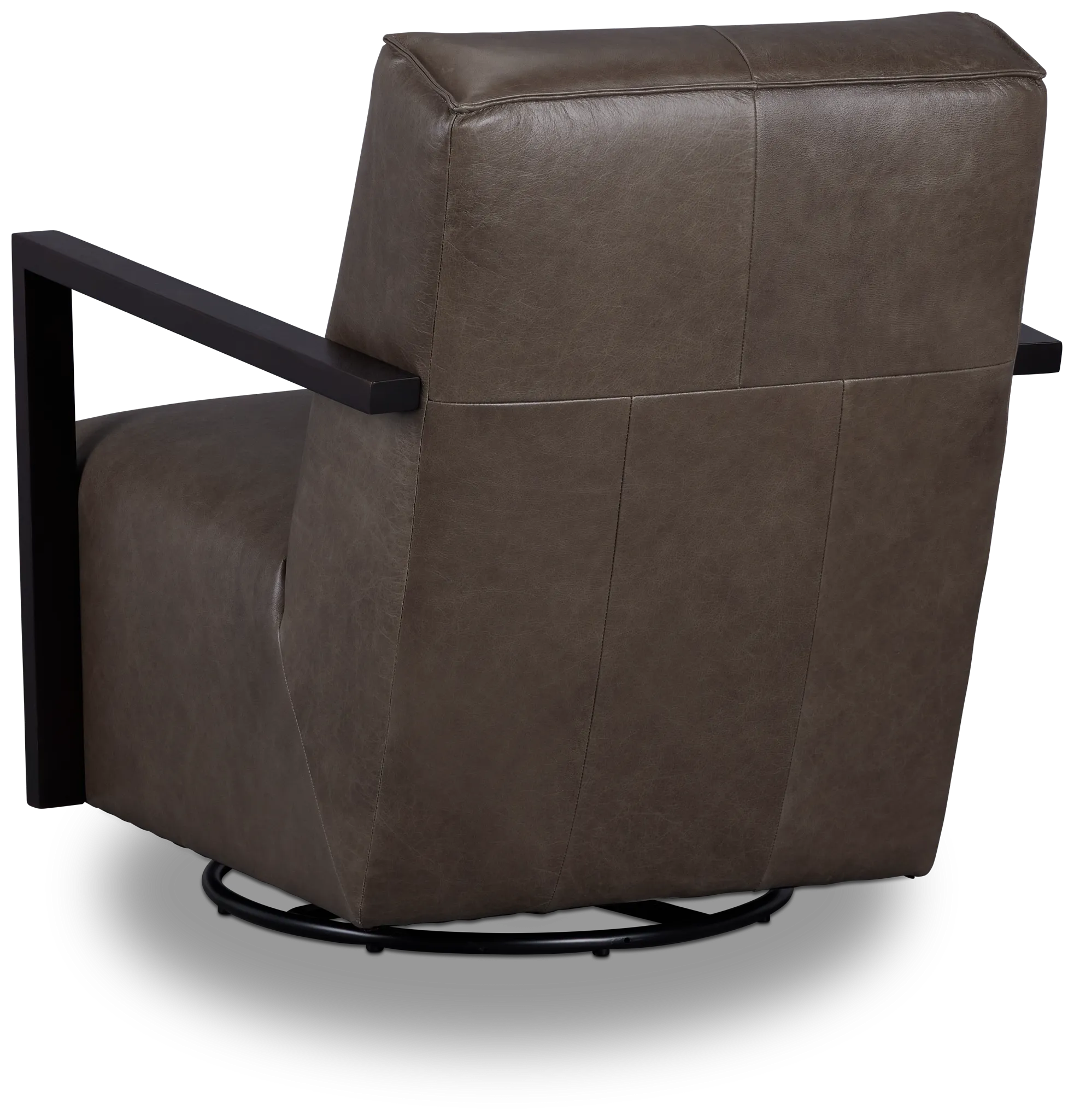 Lucas Dark Gray Leather Swivel Rocker Glider