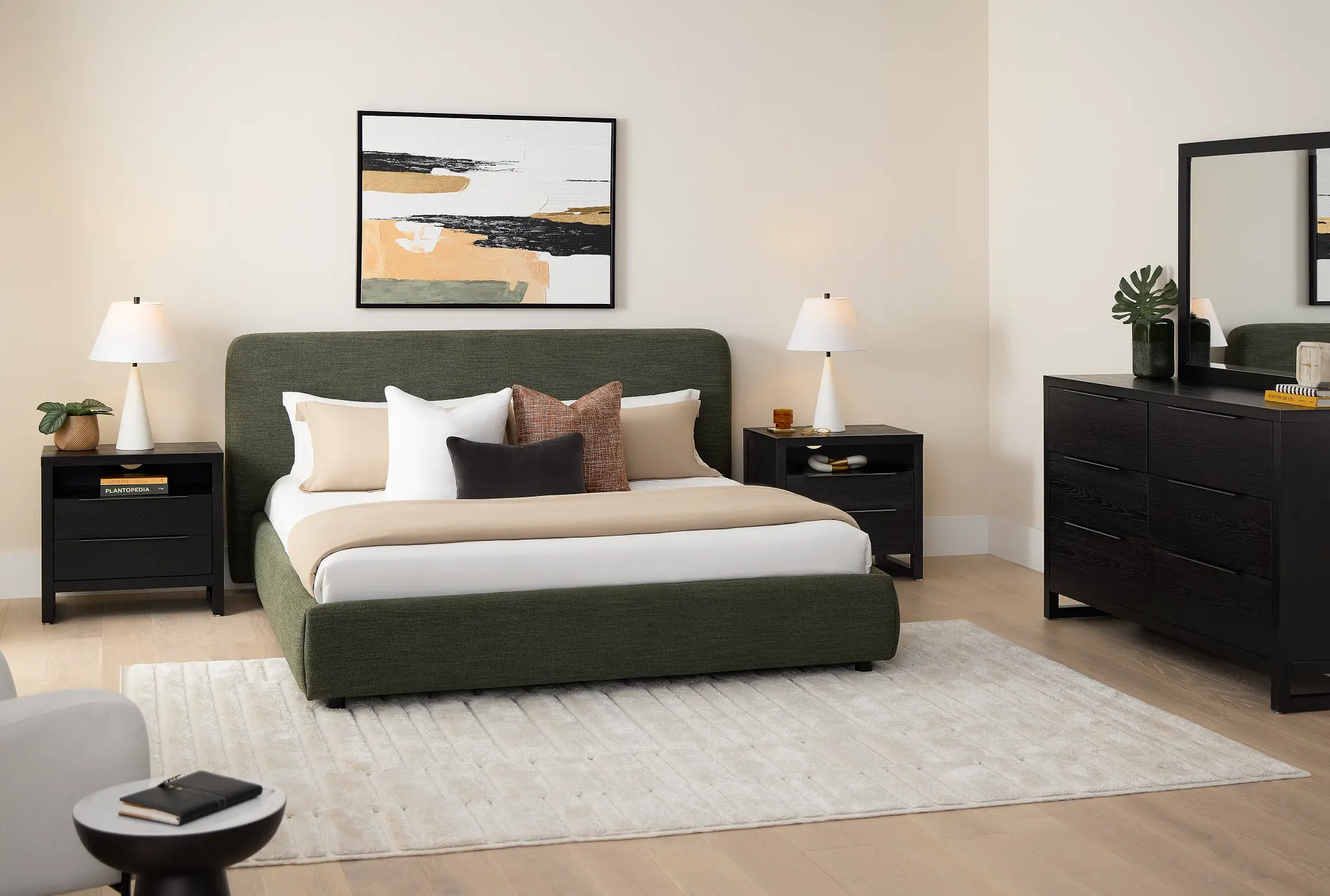 Williamsburg Green Upholstered Platform Bed Williamsburg Green Upholstered Platform Bed