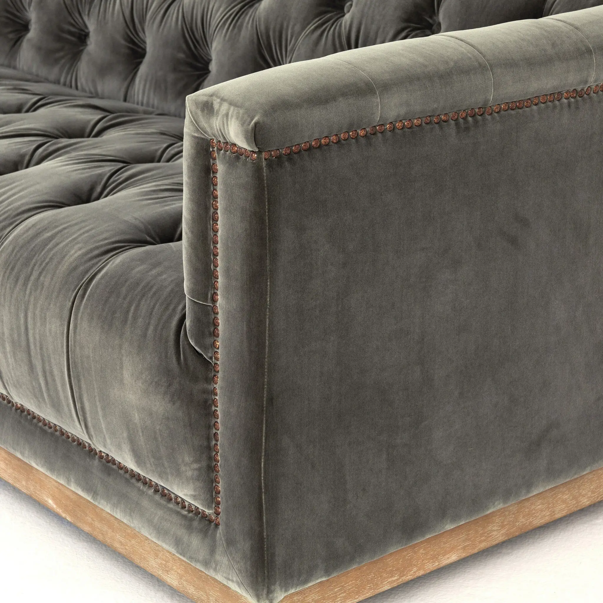 Four Hands Maxx Dark Gray Velvet Sofa Four Hands Maxx Dark Gray Velvet Sofa