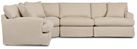 Marren Beige Fabric Small Two-arm Sectional