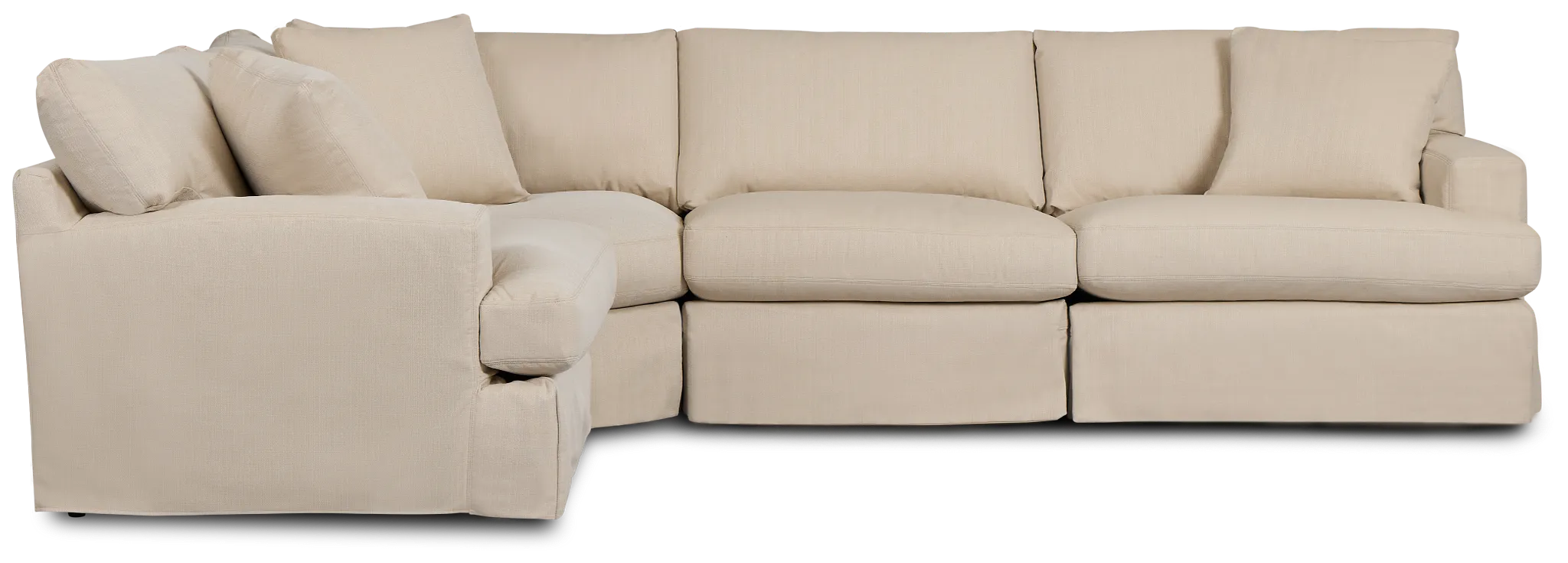 Marren Beige Fabric Small Two-arm Sectional