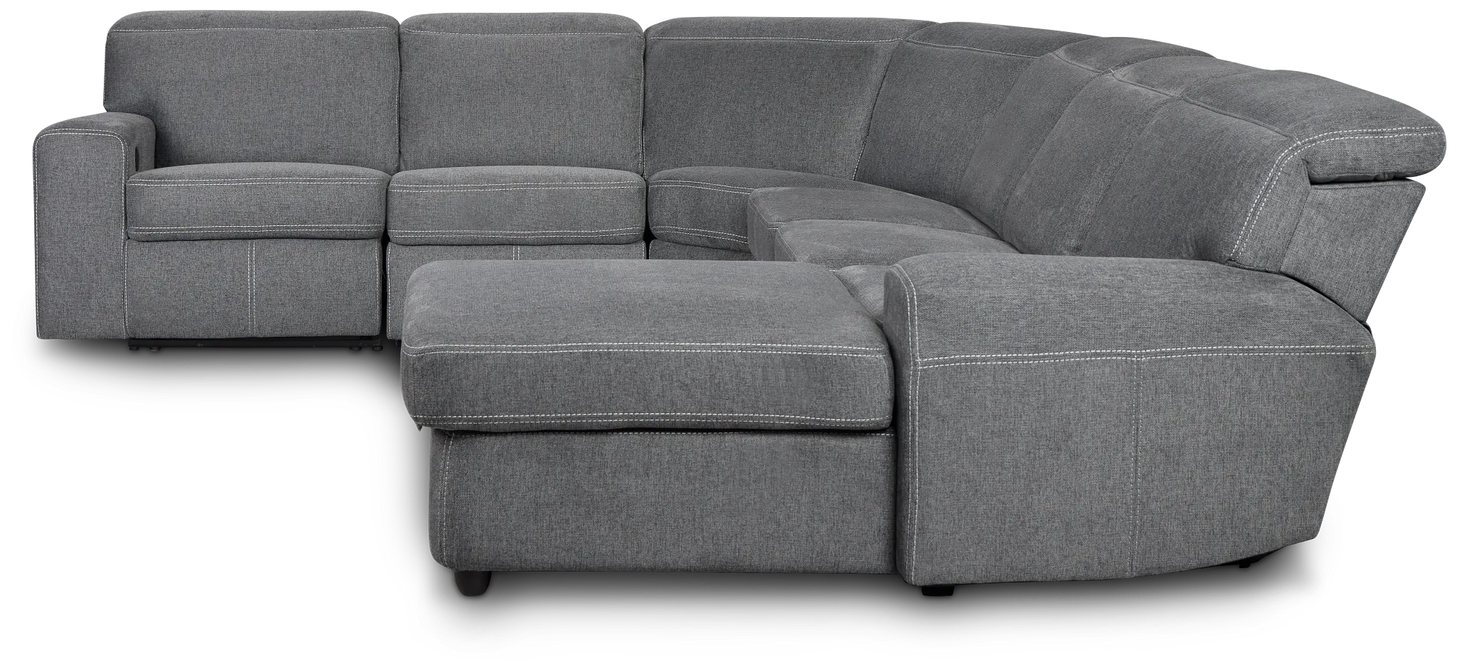 Callum Dark Gray Storage Small Right Reclining Chaise Sleeper Sectional