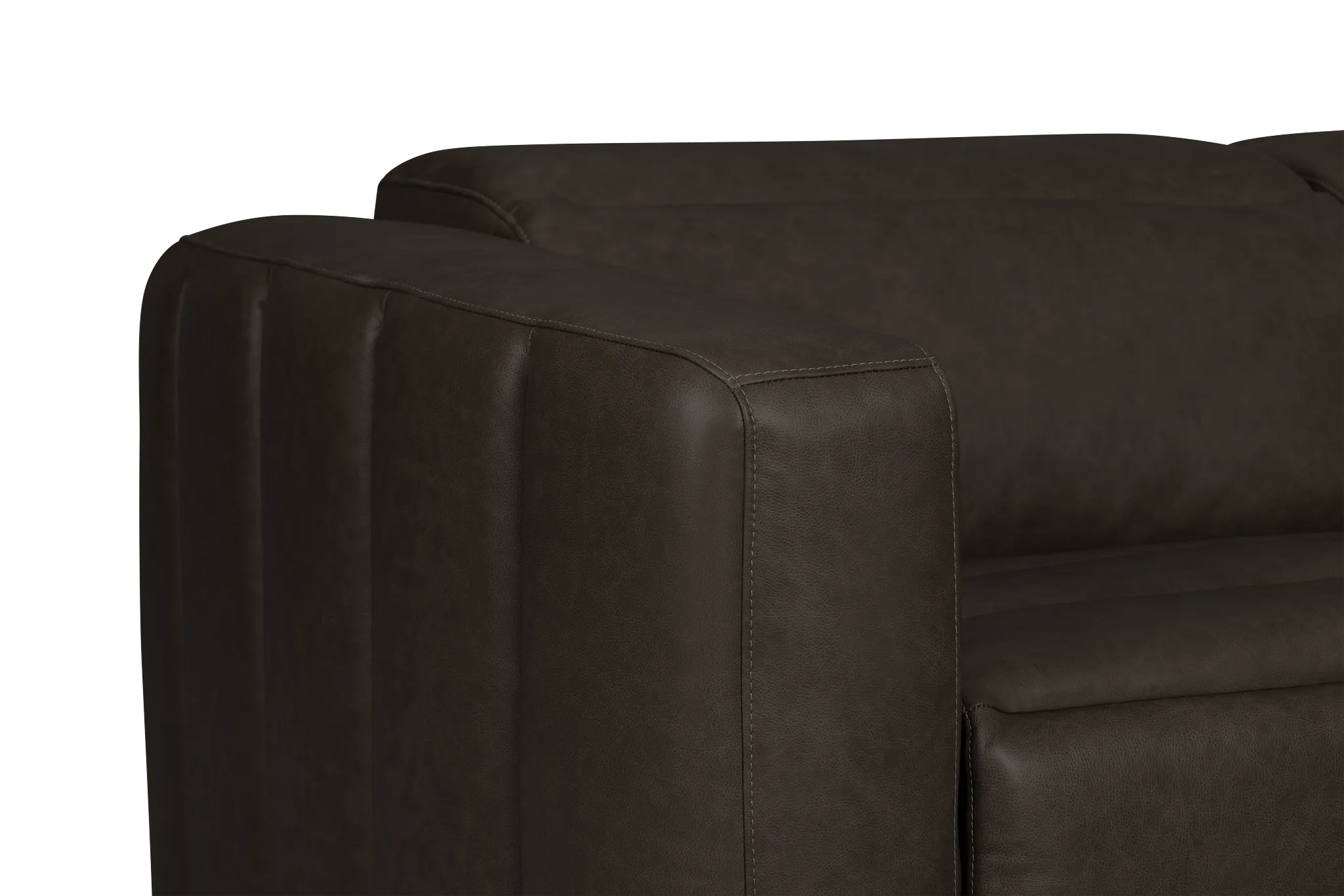 Jace Dark Gray Lthr/vinyl Small Triple Power Reclining Two-arm Sectional