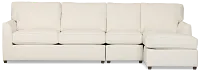 Tate Light Beige Fabric Small Right Chaise Sectional